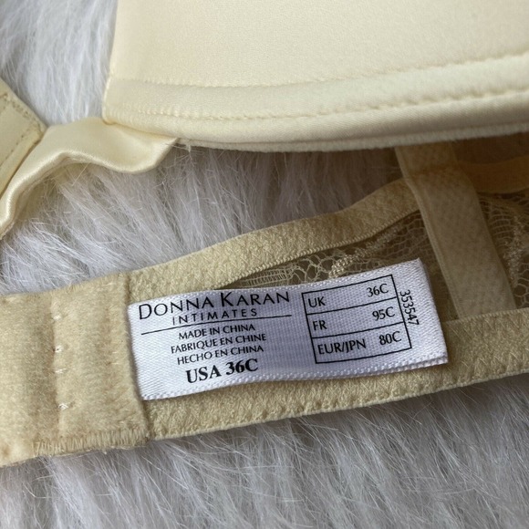 Donna Karan Bra Sz 36C Intimates Off White Underwired Back Closure Nylon Blend - Picture 3 of 7